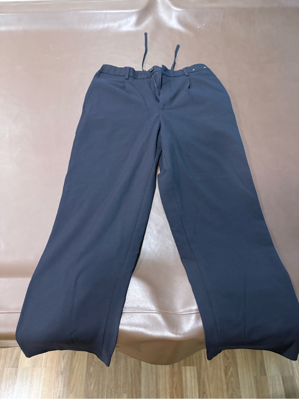 Men's Navy Straight-Leg Dress Pants Uniqlo